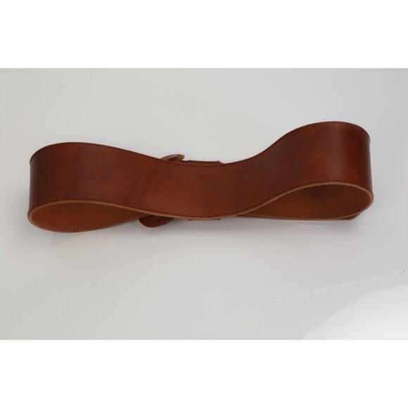 Vintage Echt Leder Brown Genuine Leather Wide Belt Large Buckle Size 42 - Picture 5 of 5